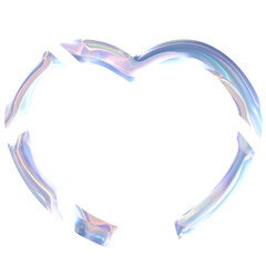 heart shaped glass holographic 3d shape
