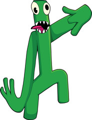 Green monster rainbow friends vector