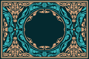 Obraz premium Decorative ornate retro floral blank card