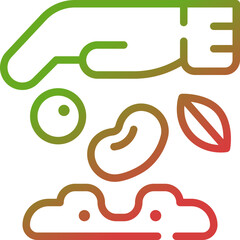 sowing seeds gradient line icon