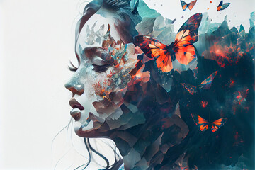 Double Exposure Prismatic Butterflies