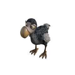 Vulture baby cartoon character on transparent background. PNG file, 3d rendering illustration. © W.S. Coda