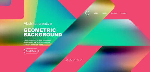 Fluid gradient triangles landing page background. Vector illustration for wallpaper, banner, background, leaflet, catalog, cover, flyer
