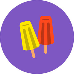 Ice Lolly Multicolor Circle Flat Icon
