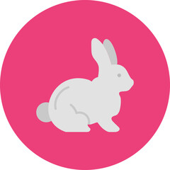 Obraz premium Rabbit Multicolor Circle Flat Icon