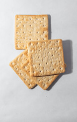 Salt crackers with white background for clipping