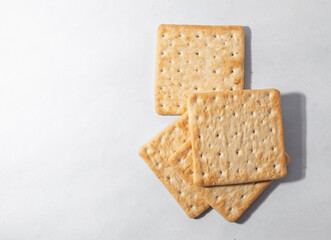 Salt crackers with white background for clipping