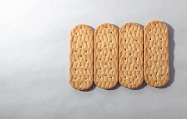 Corn starch biscuit known in Brazil as maizena biscuit, white background for clipping