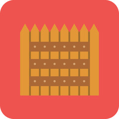 Fence Multicolor Round Corner Flat Icon
