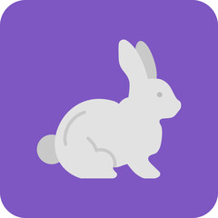 Rabbit Multicolor Round Corner Flat Icon