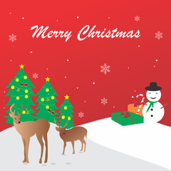 Christmas winter  new year snowman background vector 1