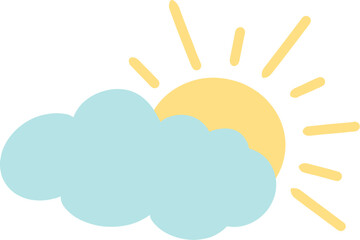Sun with cloud illustration