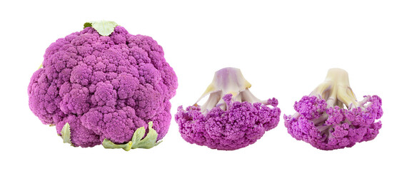 Purple cauliflower on transparent png