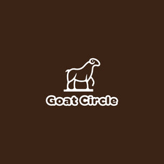 goat circle logo, minimalist logo
