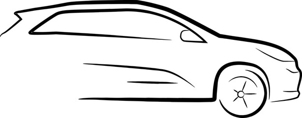 Minimalist car silhouette vector in black