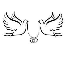doves with wedding rings 2