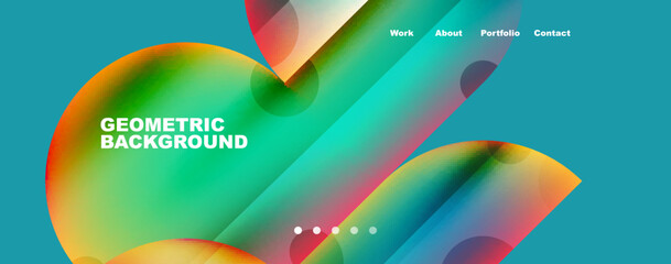 Naklejka premium Circle, round elements and lines geometric abstract background. Vector Illustration For Wallpaper, Banner, Background, Card, Book Illustration, landing page
