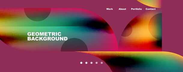 Circle, round elements and lines geometric abstract background. Vector Illustration For Wallpaper, Banner, Background, Card, Book Illustration, landing page