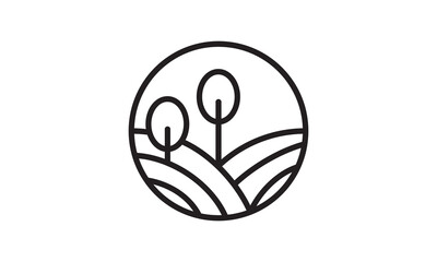 agriculture tree logo circle combination, unique concept. farm symbol icon