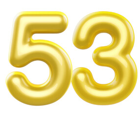 3d balloon numbers 53 golden 