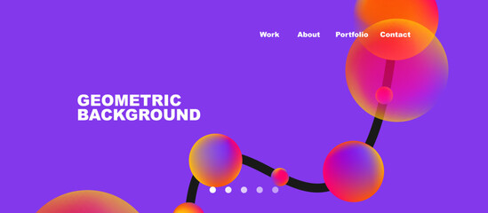 Connected dots geometric landing page background. Vector Illustration For Wallpaper, Banner, Background, Card, Book Illustration, landing page