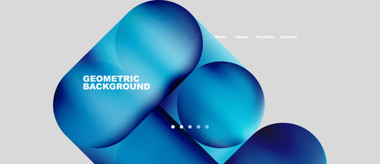 Abstract circles and round shapes landing page background. Vector Illustration For Wallpaper, Banner, Background, Card, Book Illustration, landing page. Pattern design concept