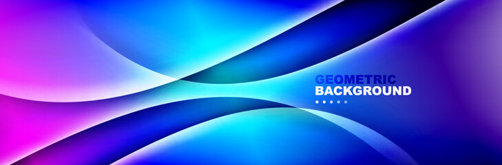 Abstract background - waves and lines composition created with lights and shadows. Technology or business digital template