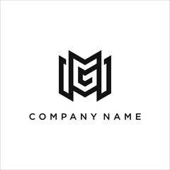 MG Letter Logo Design. Initial letters MG logo icon. Abstract letter MG M G minimal logo design template. M G letter design vector with black colors. mg logo.