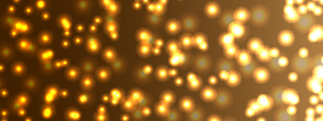 Abstract gold bokeh background. Holiday concept or celebration background for New Year, Anniversary, Wedding, Birthday and many more. Abstract bokeh lights background. Defocused bokeh blur lights.