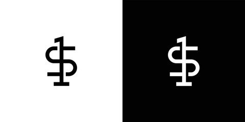 Simple and modern 1s logo design