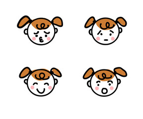 いろんな表情　顔　子供