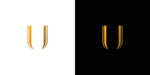 The initials logo letter U is elegant and luxurious design