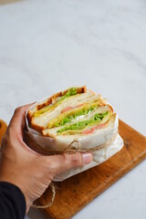 sandwich with cheese and vegetables 