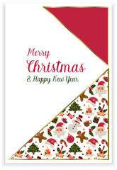 Christmas greeting card design with triangle pattern and merry christmas and happy new year text