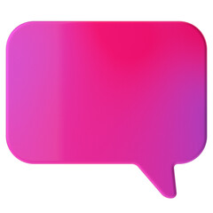 Speech bubble. Speech balloon. Text box. 3D illustration.