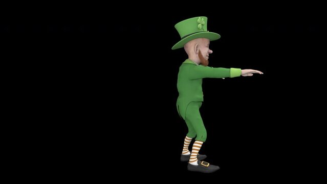 Dancing Leprechaun - 3d render looped with alpha channel.