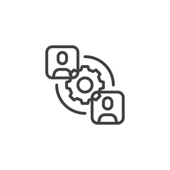 Teamwork management line icon