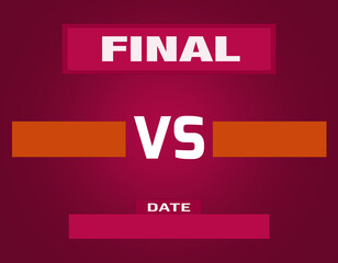 Soccer matchday template. Final match template with lettering typography. Banner, poster