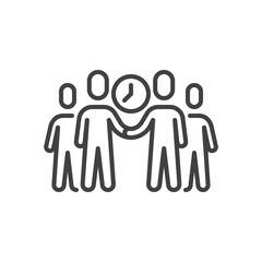 Time management line icon