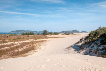 sand dunes on the beach in garopaba , brazil 