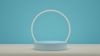 Podium in the sand with ring light | (P&oacute;dio na areia com anel de luz)