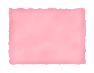 縁がビリビリに破けた、ピンク色の古紙