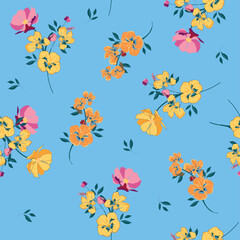 Naklejka na ściany i meble Evolution of Floral Prints vector file 
