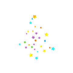 Rainbow Festive Confetti. Carnival Star Falling.