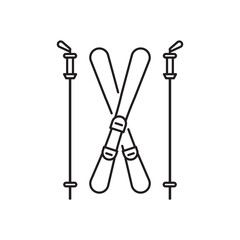 Ski board line icon