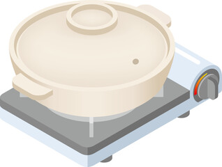 土鍋　カセットコンロ