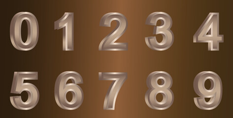 3d luxury Numbers font, Numerals, Numeric 