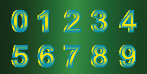 3d Metallic Numbers font, Numerals, Numeric 