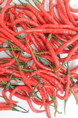 Bunch of red chilies on the table portrait
