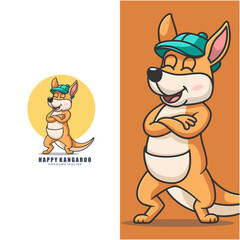 Naklejka premium kangaroo character mascot design